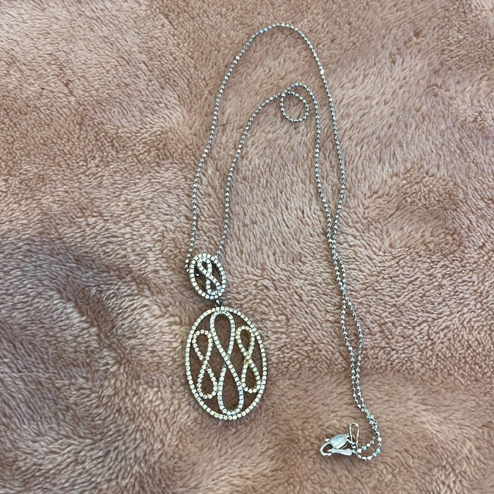 Sterling Silver Crystal Infinity Tri Necklace - image 1